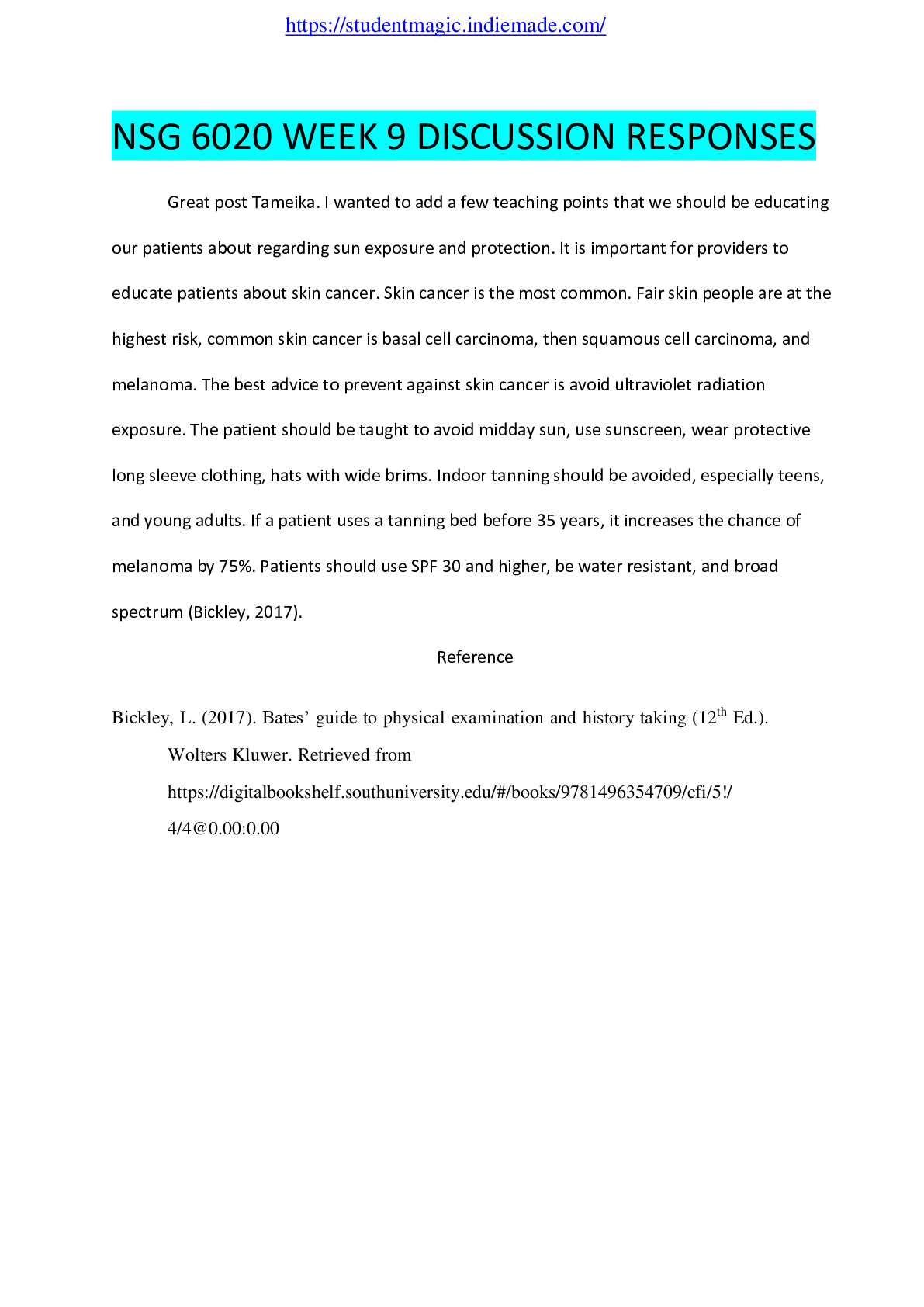 Preview image for NSG 6020 WEEK 9 DISCUSSION RESPONSES